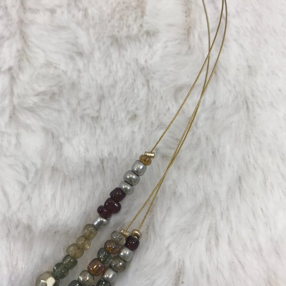 Multi Strand invisible Tribal  Hammered Necklace - Picture 9 of 13